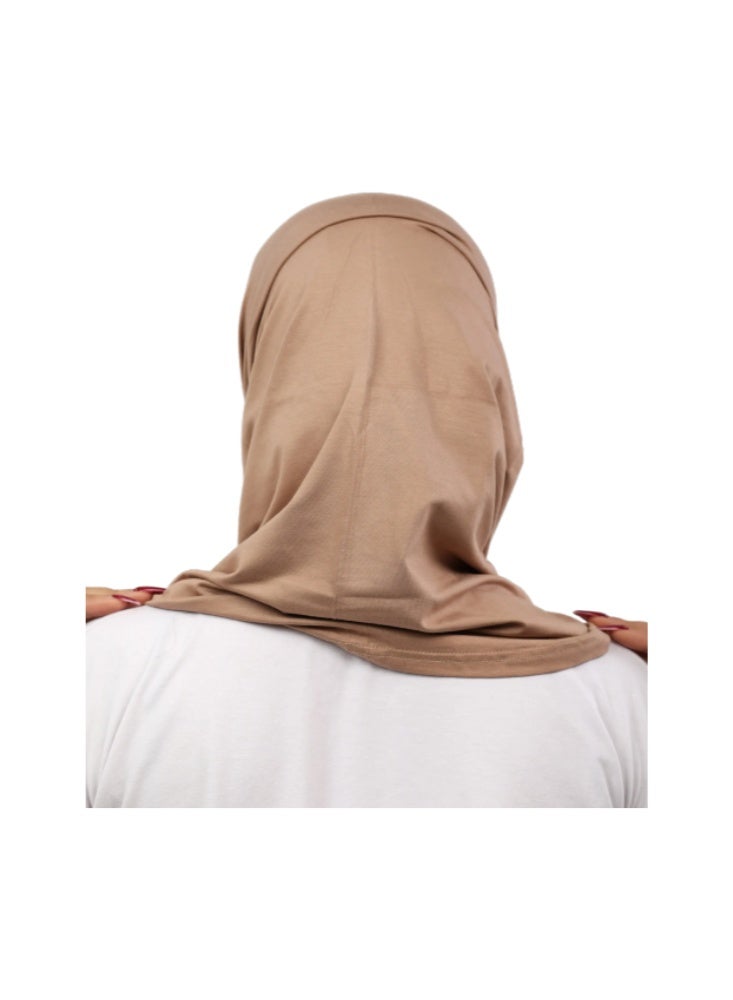 Piece Syrian Hijab Set (Open-Ended Bandana + Slip-on Khimar) - Premium Cotton Lycra - Multi-Colors - Image 3